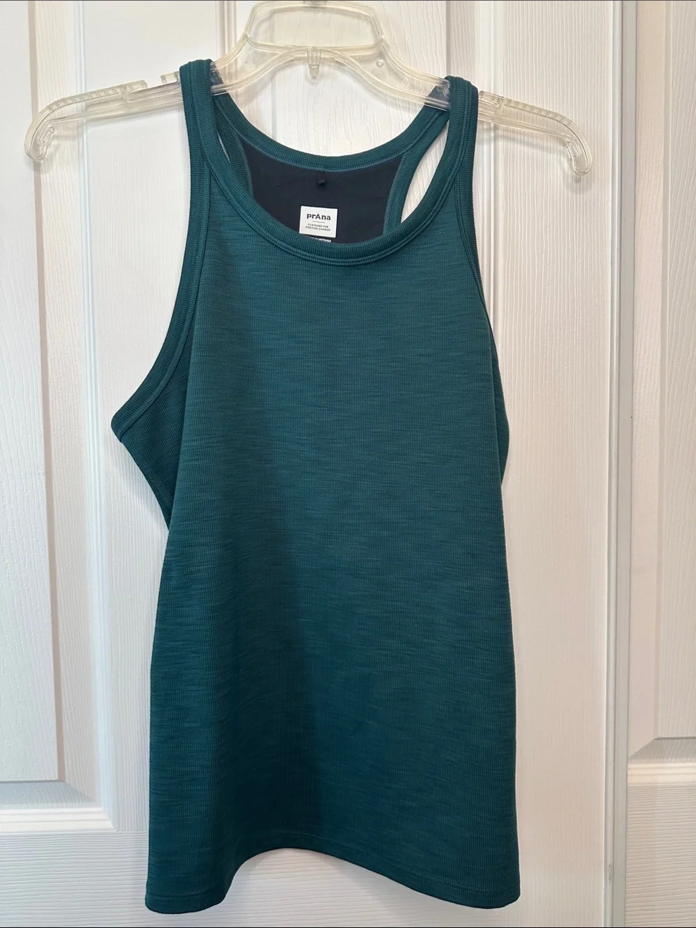 Prana Deep Teal Beksa Performance Yoga Ribbed Racerback Tank - Picture 1 of 4